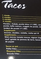 Menu Ifrifood - Les tacos