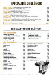 Menu La Grange Lorient - Les spécialités de blé noir et galettes