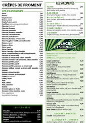 Menu La Grange Lorient - Les crêpes, spécialités et glaces, ...