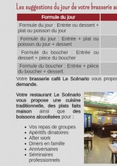 Menu Le Scenario - Formules