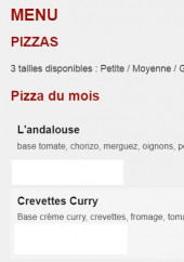 Menu Pizzas Rigal - Les menus