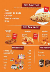Menu Scar Food - Les boissons, desserts.....