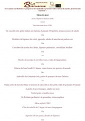 Menu Le bienvenue - Le menu du jour et menu enfant