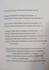 Menu L'Escale - Les pizzas