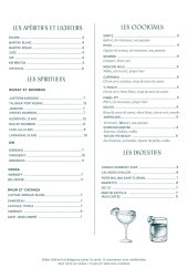 Menu L'Even - Les boissons