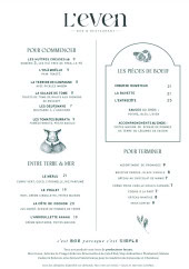 Menu L'Even - La carte
