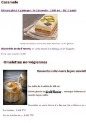 Menu Terres Bleues - La caramelo, omelettes norvegiennes