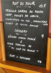 Menu Le Mojo - L'ardoise