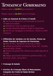 Menu Tendance plateaux - La tendance gourmand