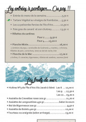 Menu L'Escale En Arz - Les entrées, fruits de mer