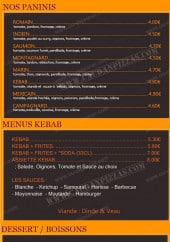 Menu Caudan pizzas - Les paninis, les menus kebabs, les desserts et les boissons