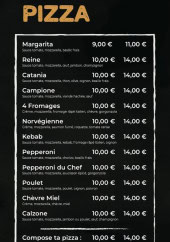Menu Food Time - Les pizzas