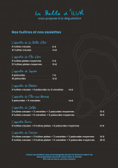 Menu La Belle d'Ilur - Les huitres, assiettes