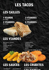 Menu Burger Kebab - Les tacos, sauces et extras,...