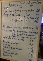 Menu La Chaouée - Exemple de menu