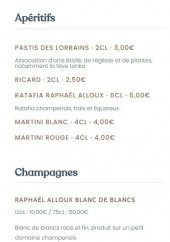 Menu Le Groupe - Les apéritifs et champagnes