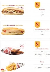 Menu Steinhoff Sandwichs - Les stars suite