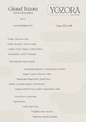 Menu Yozora - Menu 135€