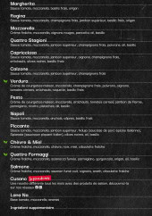 Menu Cusano - Les pizzas