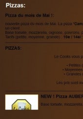 Menu Le Cooks - Les Pizzas