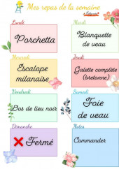 Menu Borsalino - Un exemple de menu de la semaine