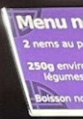 Menu Kim d'Asie - Les menus nems