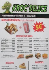 Menu Kroc' Delice - Le menu mitraillette, sandwiches chauds, desserts et boissons