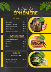 Menu Le p'tit resto - Les plats et burgers