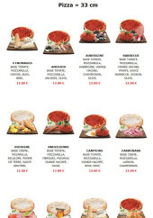 Menu Five Star Food - Les pizzas 33 cm