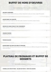 Menu Le Gargantua - Les buffet