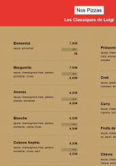 Menu La Primavera - Les pizzas