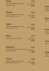 Menu La Primavera - Les pizzas suite 1