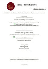 Menu Les miLLésimes - Le menu millésimes