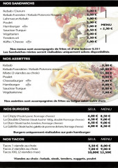 Menu Palace Kebab - Les sandwichs, assiettes, ...