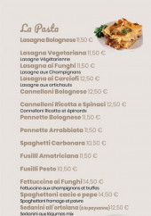 Menu Bella Zi! - Les pasta, I risotti