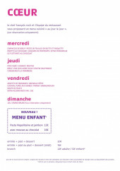 Menu Coeur - La carte