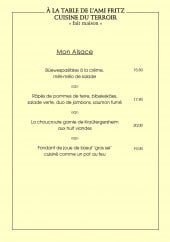 Menu Chez L'Ami Fritz - Alsace 