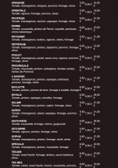 Menu Pizza Nuova - Les pizzas suite