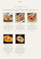 Menu Di Lago - Les pizzas spéciales
