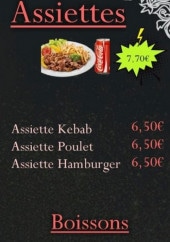 Menu Red Kebab - Les assiettes et boissons