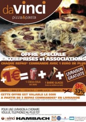 Menu Da Vinci - L'offre de la pizzéria