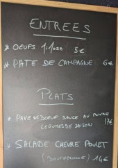 Menu L’Ardoise - Exemple de menu