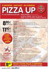 Menu Pizza up - pizzas