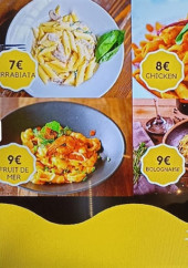 Menu Primavera - Les pâtes