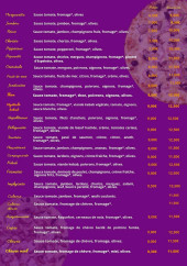 Menu L'Happyzz - Les pizzas