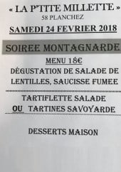 Menu La P'tite Millette - Un exemple de menu