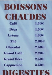 Menu Auberge du Bon Coin - Boissons chaudes et digestifs 