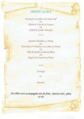 Menu Le Cadran - Menu 21€