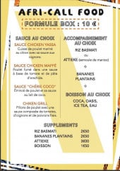 Menu Afri Call Food - Formules box