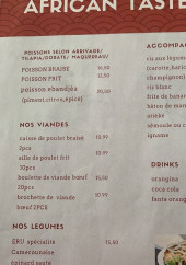 Menu African Taste - La carte